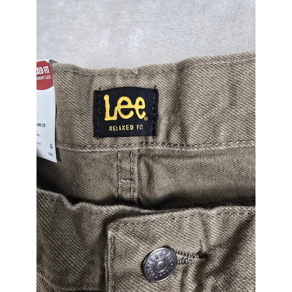 Lee Jeans Mens 38x32 Brown Relaxed Fit Straight Leg Cotton Denim 2055514